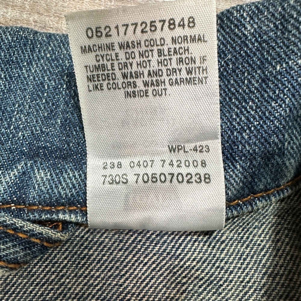 Levis Men Size 2XL 100% Cotton Denim Blue Jeans Standard Trucker Jacket - Picture 12 of 12